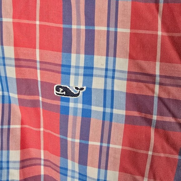 Vineyard Vines Slim Fit Button-Down Shirt Large Mens Long Sleeve Blue Pink White - Picture 5 of 5